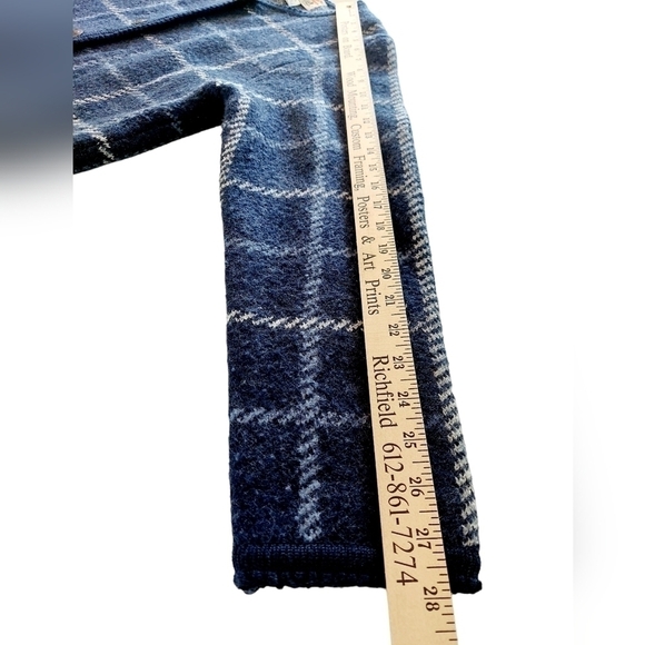 VTG Tally Ho 100% Wool Button Cardigan Sweater Blue Small Made in Hong Kong EUC - Picture 8 of 10